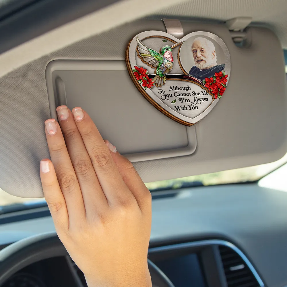 Custom Photo Family Memorial I'm Always With You - Personalized Custom Shaped Car Visor Clip - Image 4
