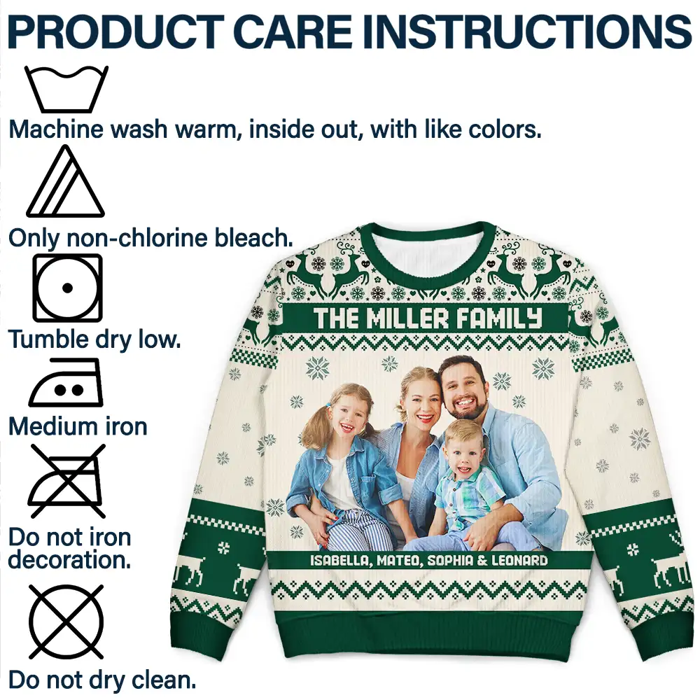 Custom Photo Family Merry Christmas - Personalized Unisex Ugly Sweater - Image 8