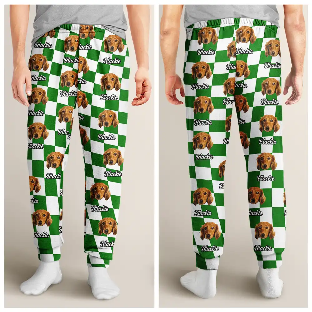 Custom Photo Family Pet Face Cut - Personalized Pajama Pants - Image 5