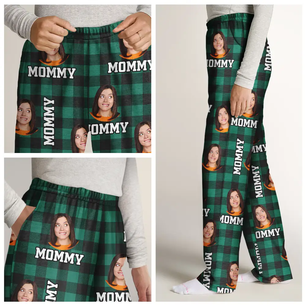 Custom Photo Family Plaid Pattern - Personalized Pajama Pants - Image 8
