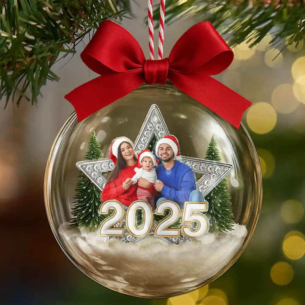 Custom Photo Family Siblings Best Friends Makes Christmas Truly Bright - Personalized 3D Acrylic Ball Ornament - Image 7