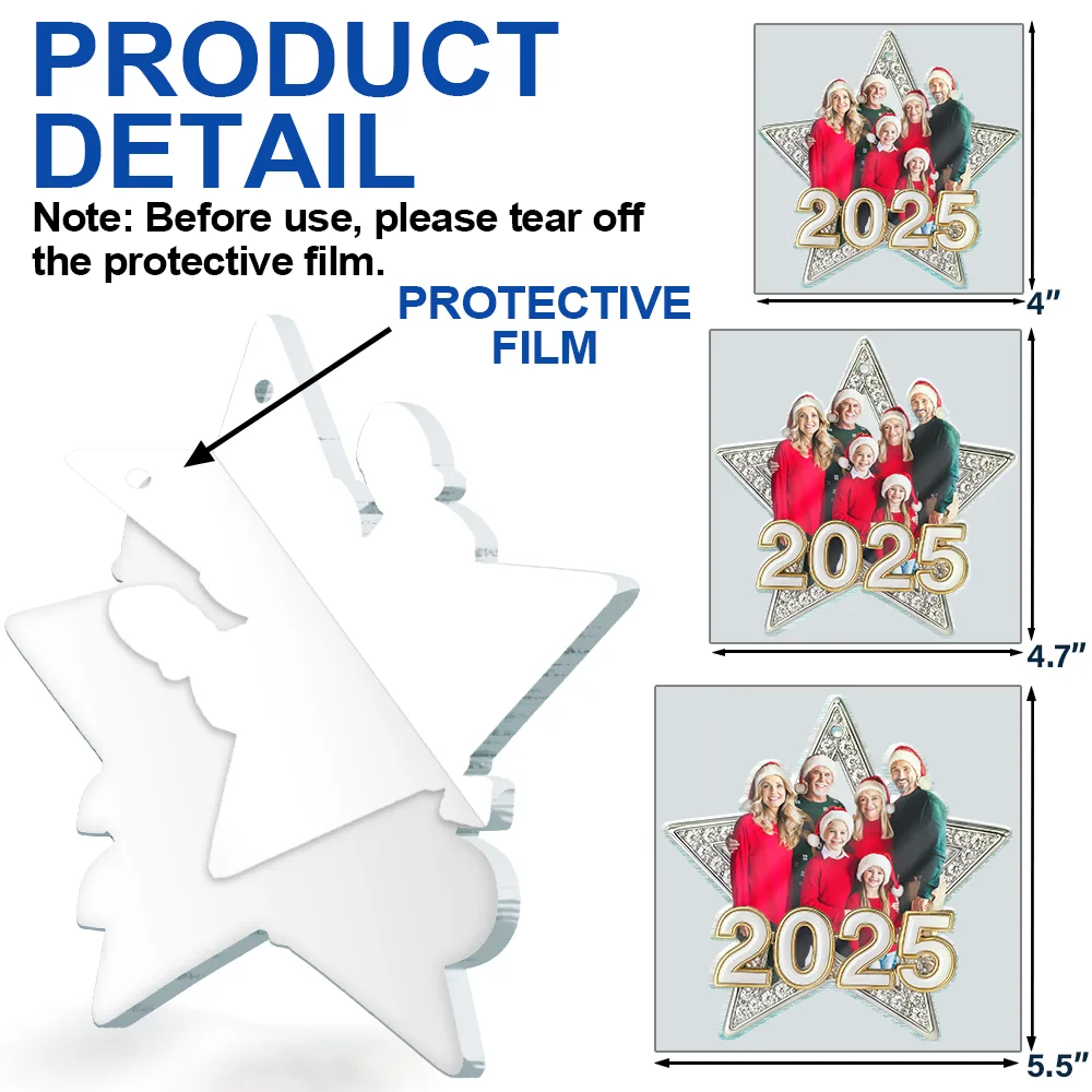 Custom Photo Family Siblings Best Friends Makes Christmas Truly Bright - Personalized Custom Shaped Acrylic Ornament - Image 7