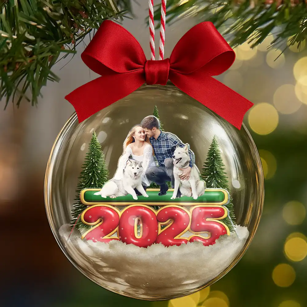 Custom Photo Family Siblings Best Friends - Personalized 3D Acrylic Ball Ornament - Image 7