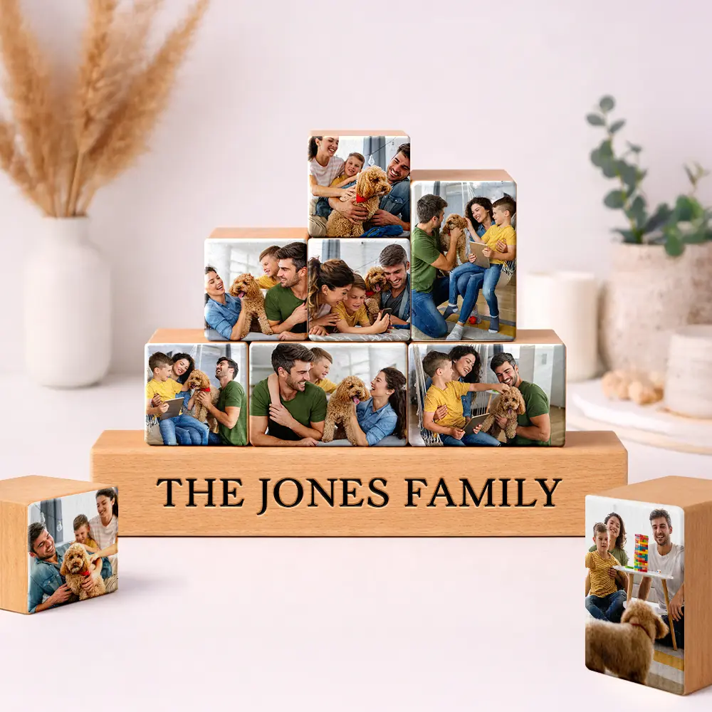 Custom Photo Family Together - Personalized Wooden Stacking Photo Blocks - Image 2