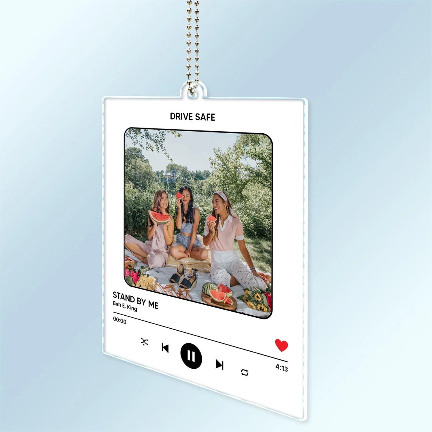 Custom Photo Favorite Song - Gift For Couples, BFF, Family - Personalized Acrylic Car Hanger - Image 3