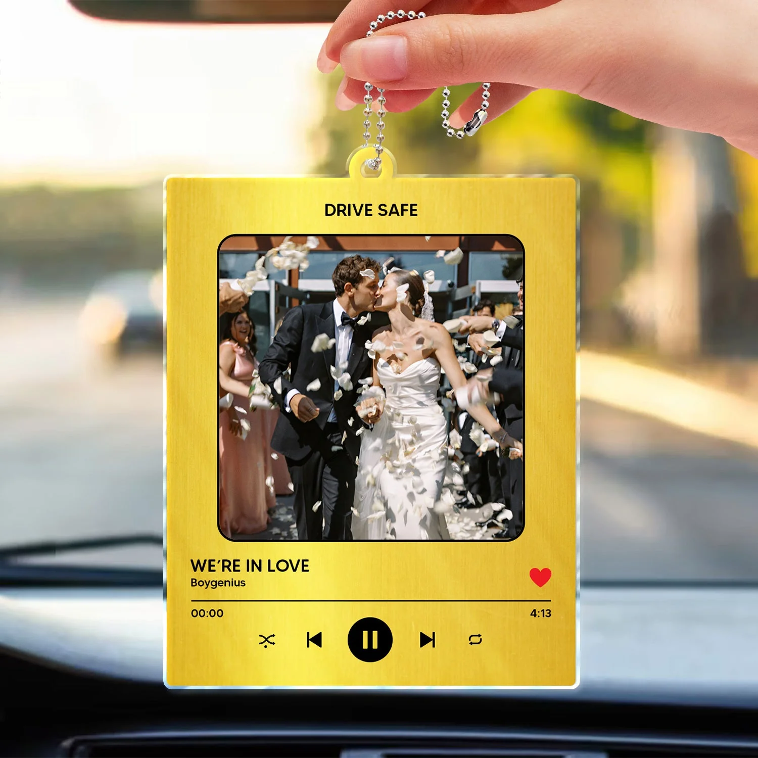 Custom Photo Favorite Song - Gift For Couples, BFF, Family - Personalized Acrylic Car Hanger - Image 4