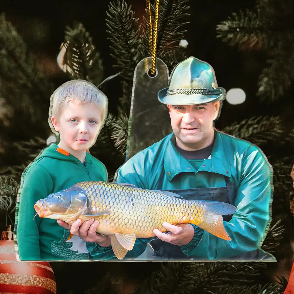 Custom Photo Fishing Lovers - Personalized Acrylic Photo Ornament - Image 4