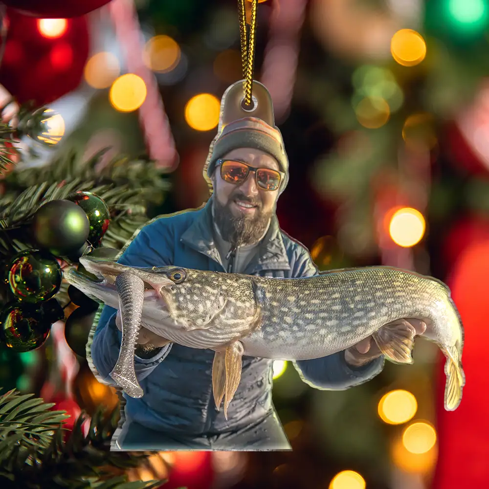 Custom Photo Fishing Lovers - Personalized Acrylic Photo Ornament - Image 6