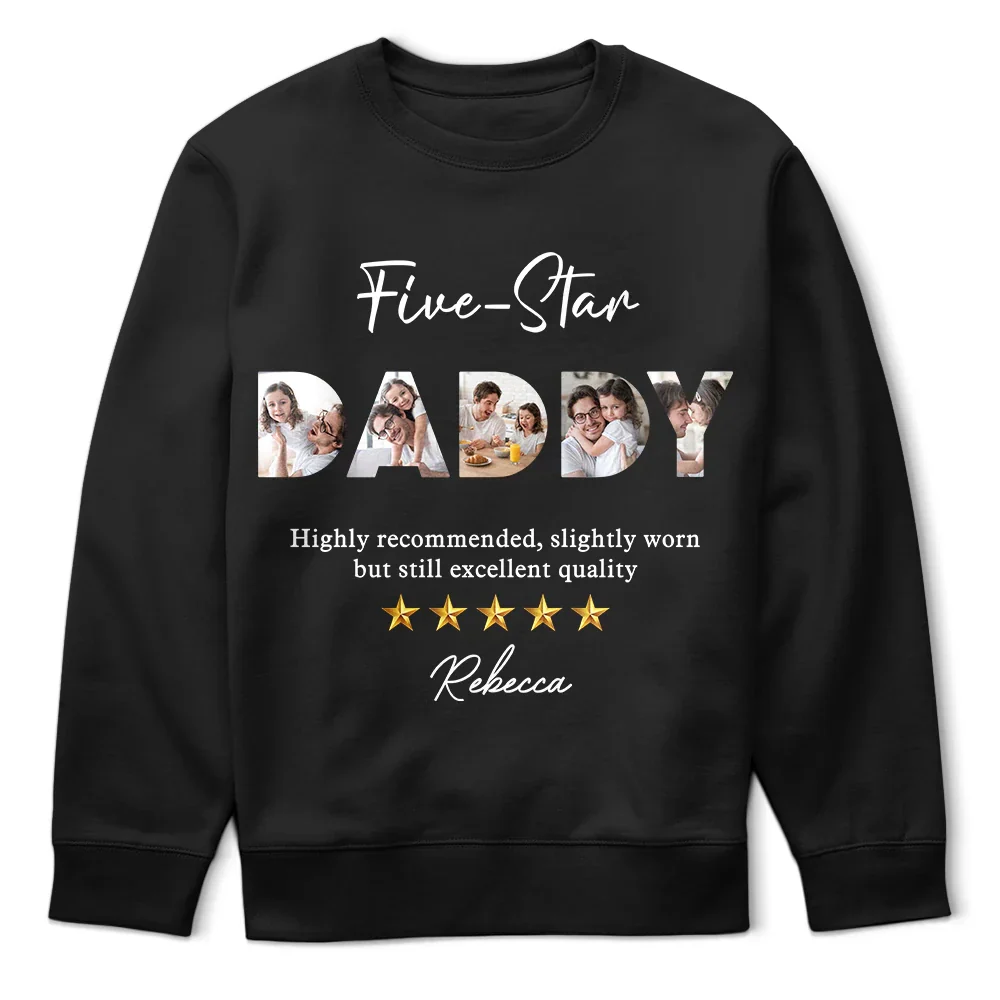 Custom Photo Five-Star Dad - Personalized T Shirt - Image 5