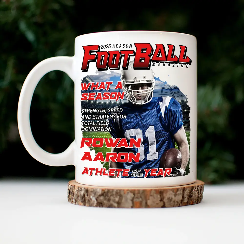 Custom Photo Football Magazine - Personalized Mug - Image 5