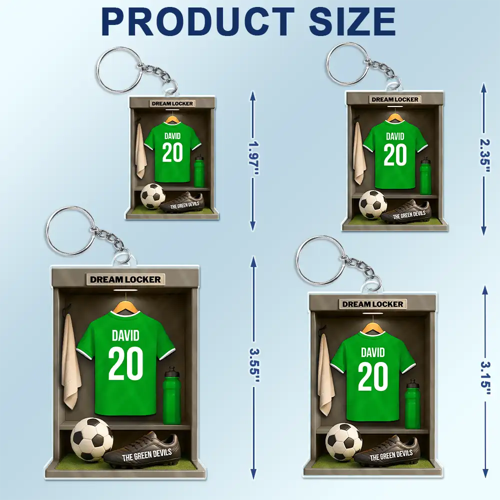 Custom Photo Football Soccer Locker 3D Effect - Personalized Acrylic Keychain - Image 5