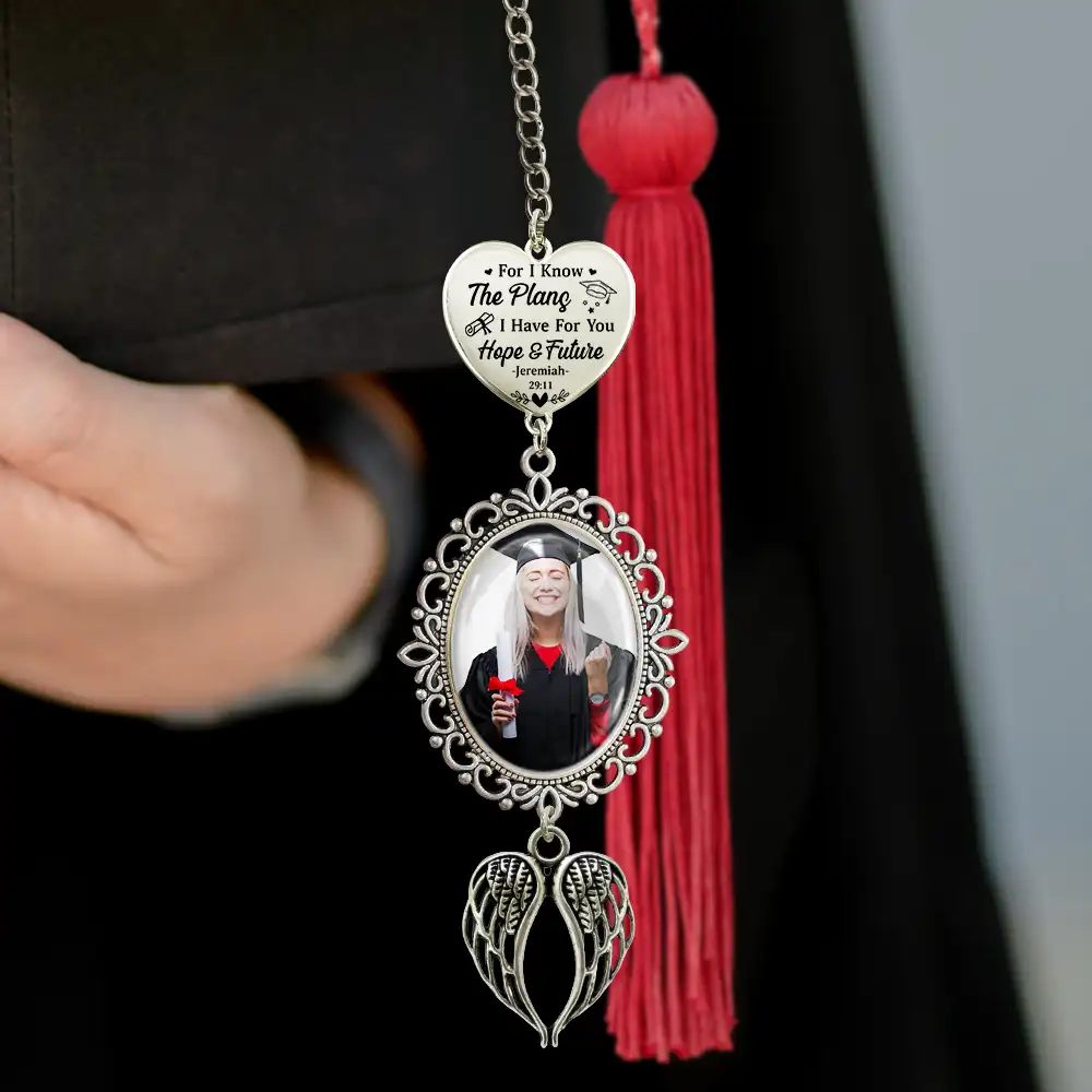 Custom Photo For I Know The Plans I Have For You - Personalized Graduation Tassel Charm - Image 3