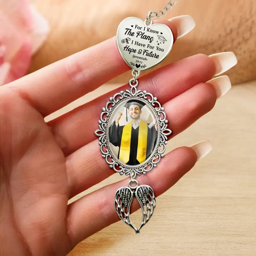 Custom Photo For I Know The Plans I Have For You - Personalized Graduation Tassel Charm - Image 4