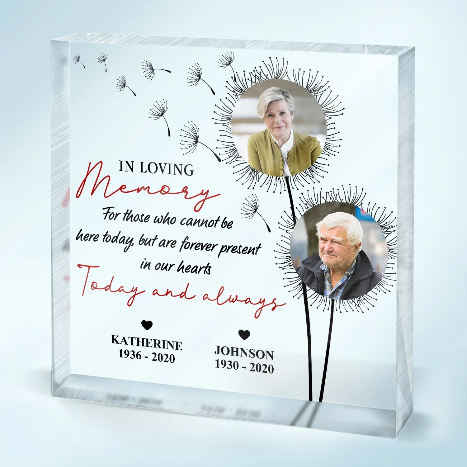 Custom Photo For Those Who Can Not Be Here - Memorial Gift For Special Days - Personalized Square Shaped Acrylic Plaque - Image 2