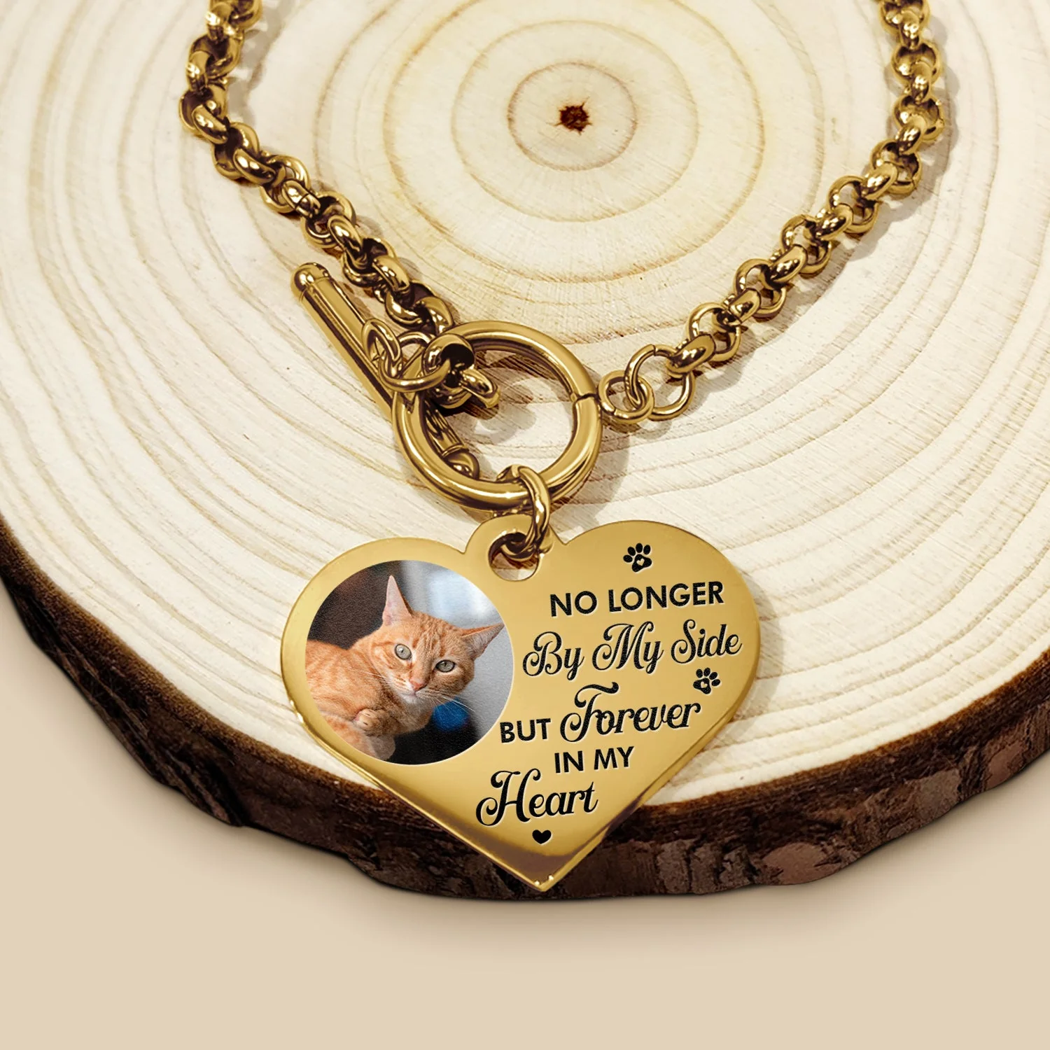 Custom Photo Forever In My Heart - Memorial Gift For Dog Lovers, Cat Lovers - Personalized Heart Bracelet - Image 3