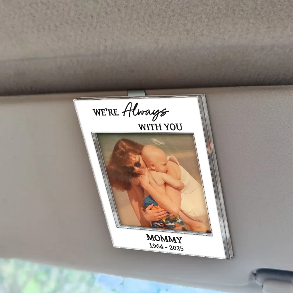 Custom Photo Forever In My Heart Memorial - Personalized Custom Shaped Acrylic Car Visor Clip - Image 2