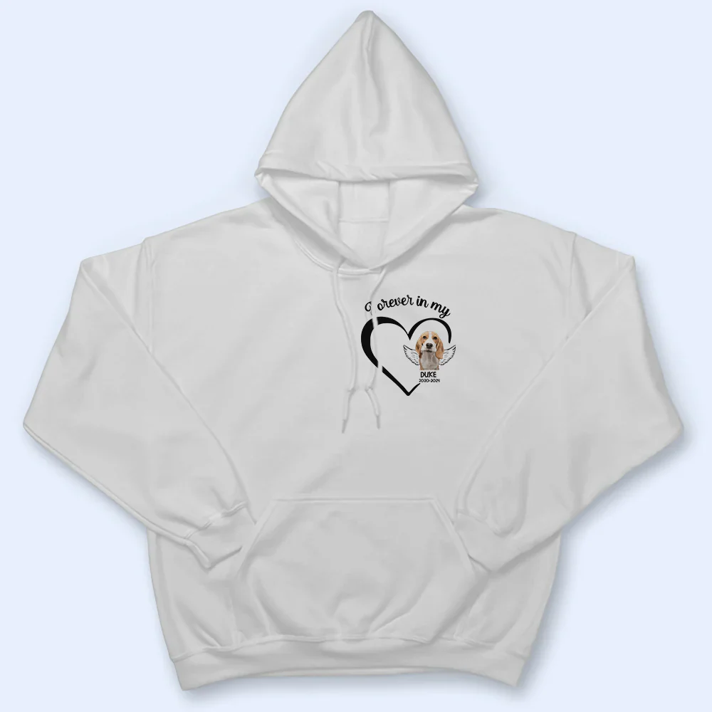Custom Photo Forever In My Heart Memorial - Personalized T Shirt - Image 7