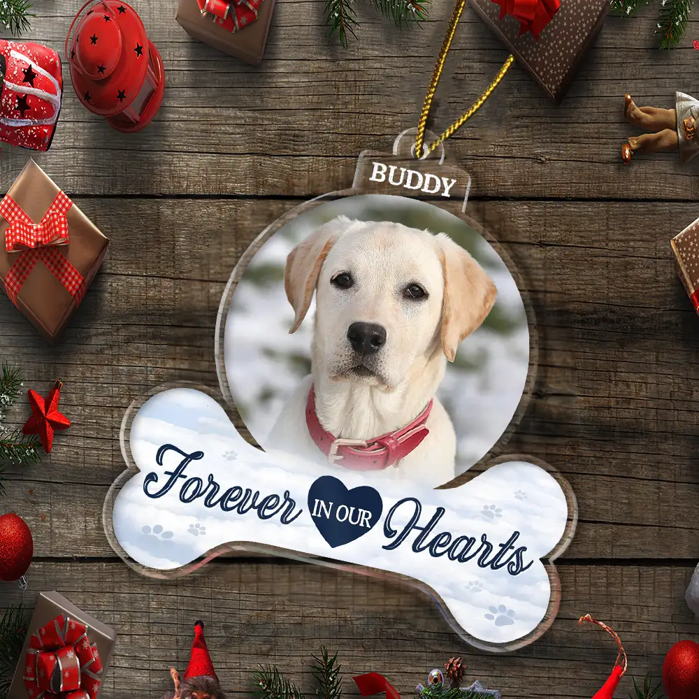 Custom Photo Forever In Our Hearts - Personalized Custom Shaped Acrylic Ornament - Image 5