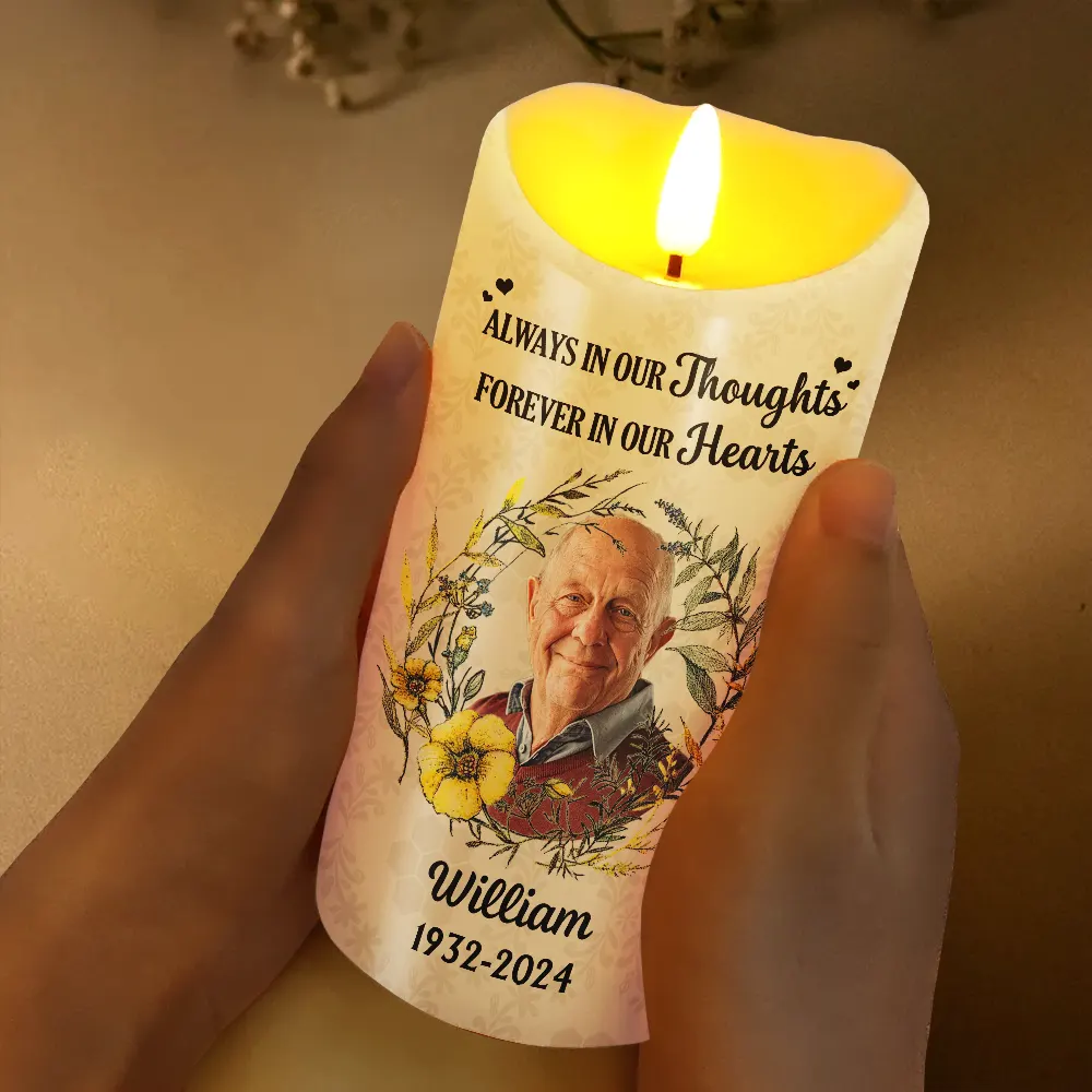 Custom Photo Forever In Our Hearts - Personalized Flameless LED Candle - Image 4