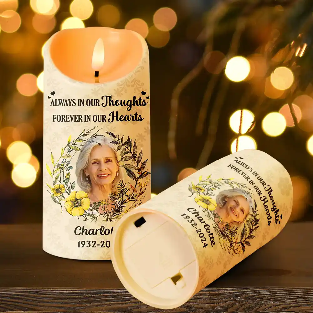 Custom Photo Forever In Our Hearts - Personalized Flameless LED Candle - Image 5