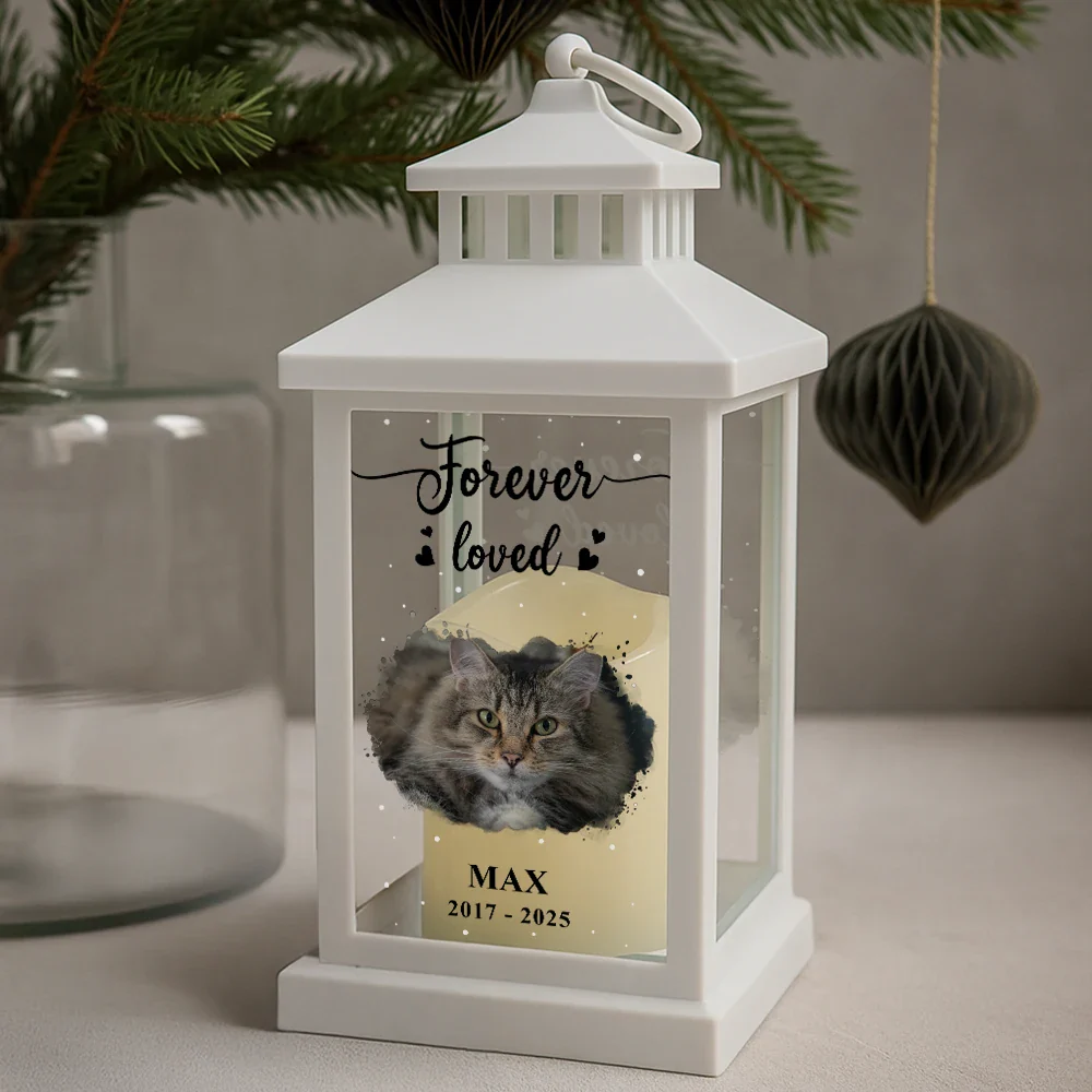 Custom Photo Forever Loved Memorial Dog Cat Family - Personalized LED Candle Lantern - Image 2