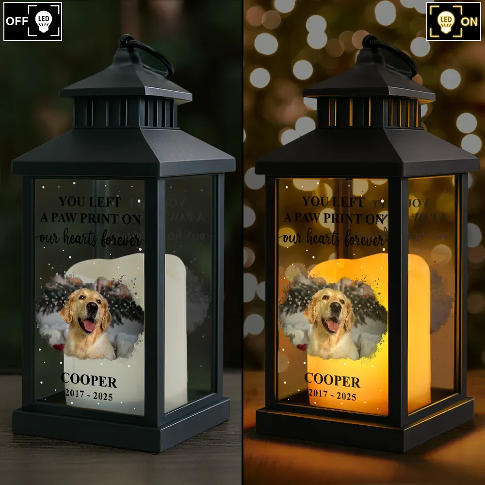 Custom Photo Forever Loved Memorial Dog Cat Family - Personalized LED Candle Lantern - Image 4