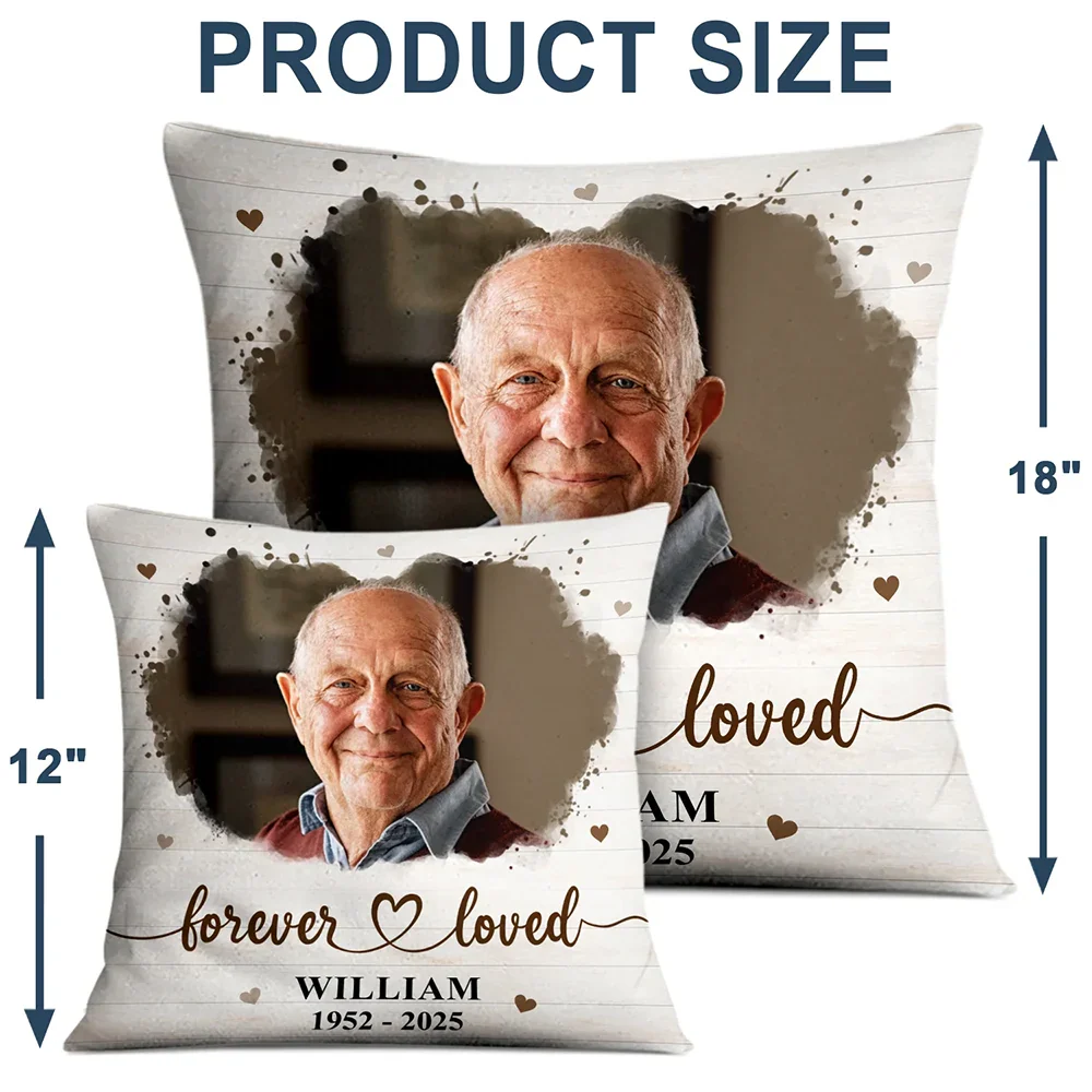 Custom Photo Forever Loved Memorial Dog Cat Family - Personalized Pillow - Image 4