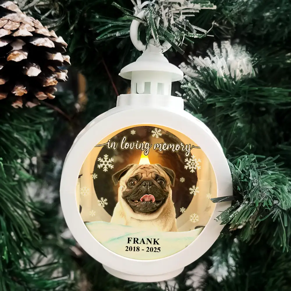 Custom Photo Forever Loved Memorial Dog Cat - Personalized Candlelight Lantern Ornament - Image 5