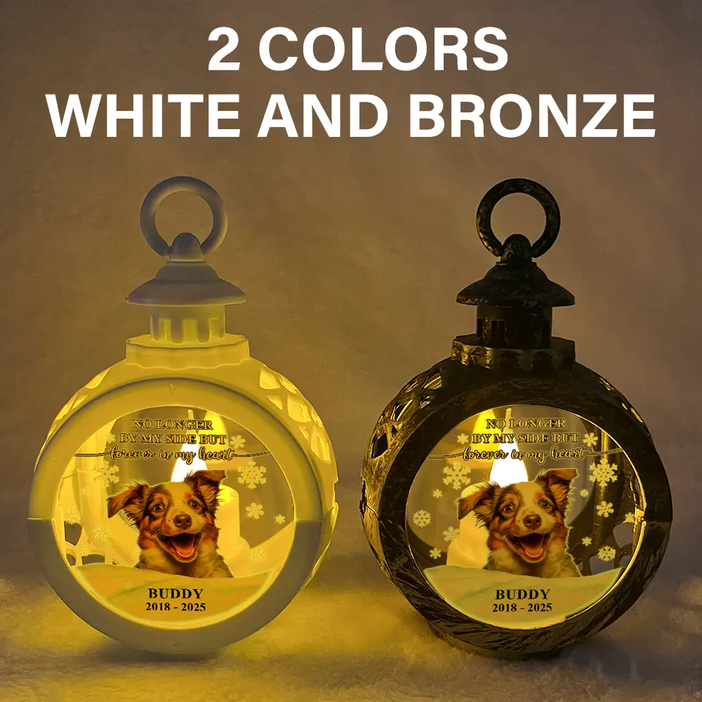 Custom Photo Forever Loved Memorial Dog Cat - Personalized Candlelight Lantern Ornament - Image 6