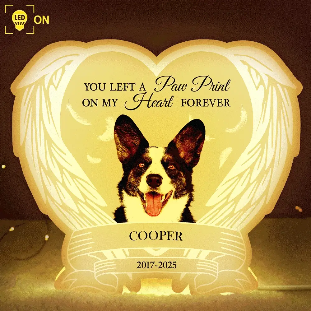 Custom Photo Forever Loved Memorial Dog Cat - Personalized Custom Shaped Light Box - Image 3
