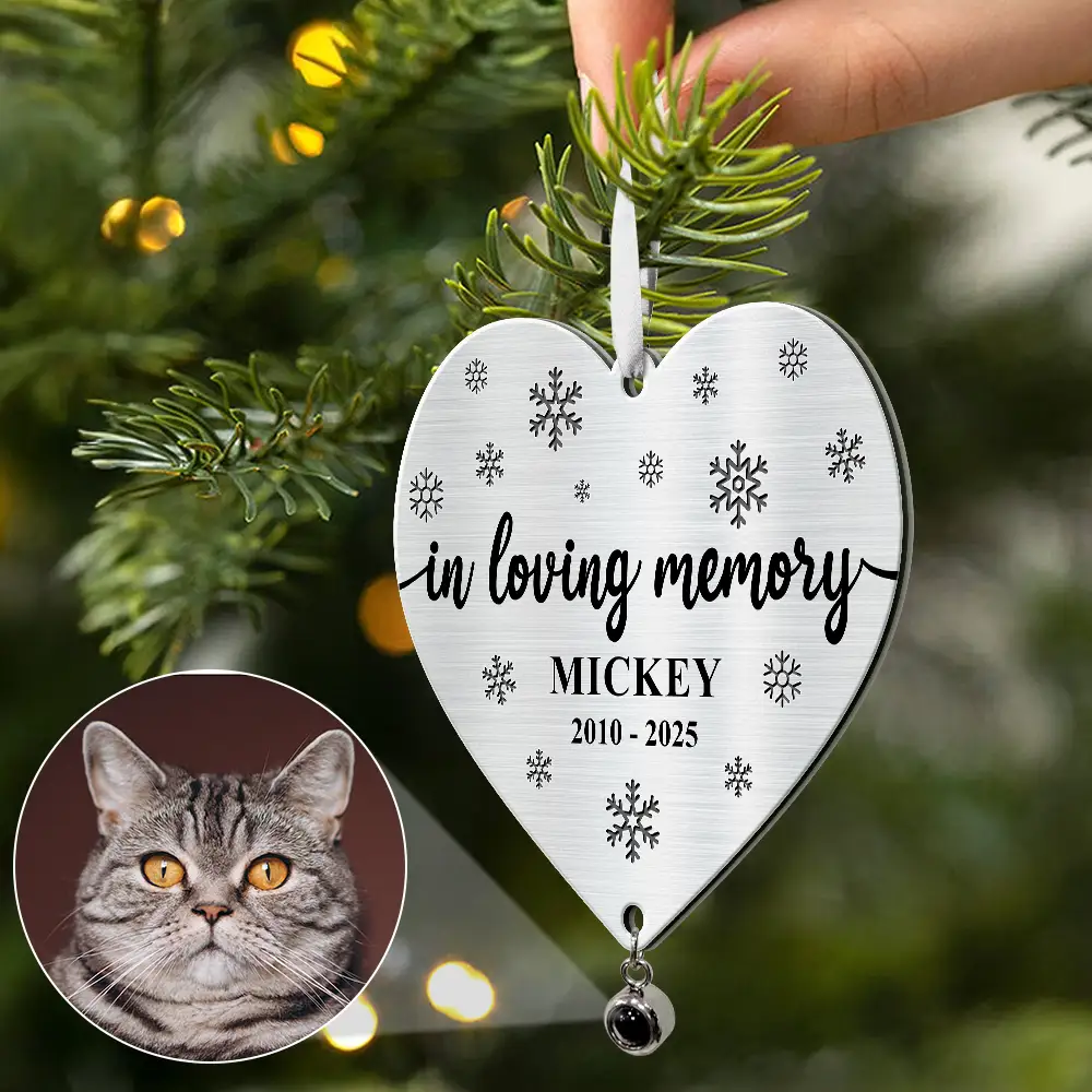 Custom Photo Forever Loved Memorial Dog Cat - Personalized Custom Shaped Photo Projection Ornament - Image 2