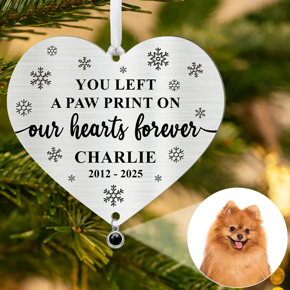 Custom Photo Forever Loved Memorial Dog Cat - Personalized Custom Shaped Photo Projection Ornament - Image 3