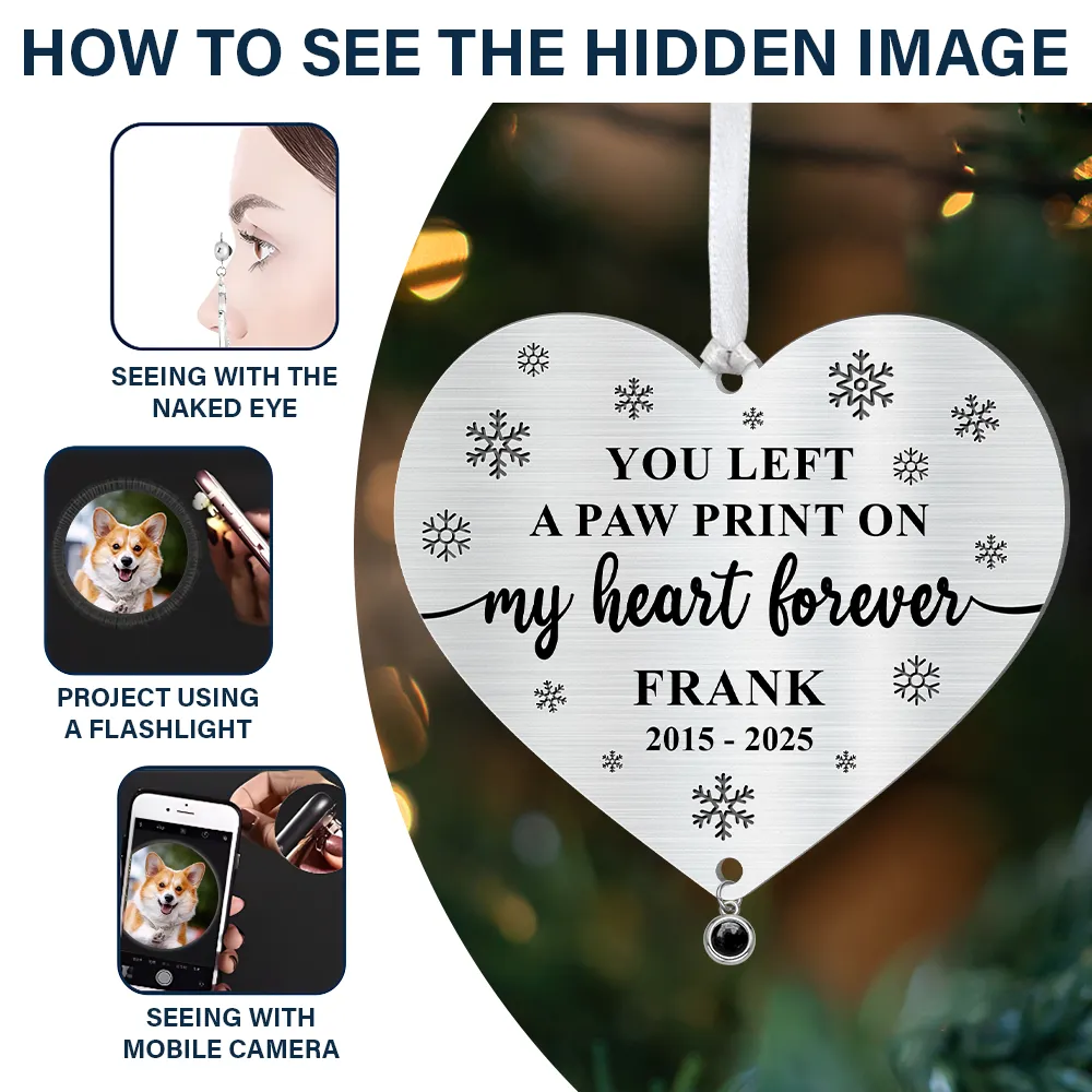 Custom Photo Forever Loved Memorial Dog Cat - Personalized Custom Shaped Photo Projection Ornament - Image 4