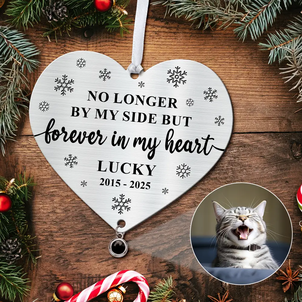 Custom Photo Forever Loved Memorial Dog Cat - Personalized Custom Shaped Photo Projection Ornament - Image 5