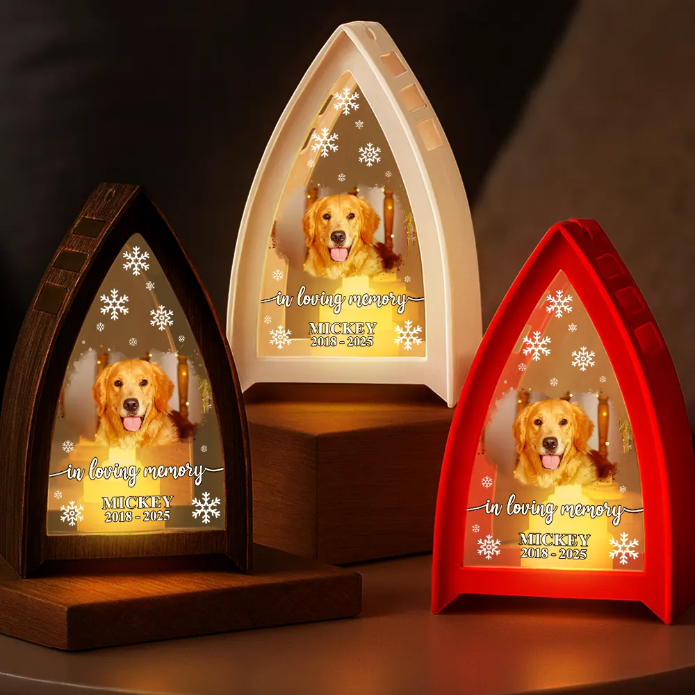 Custom Photo Forever Loved Memorial Dog Cat - Personalized Tabletop Lantern Light - Image 4