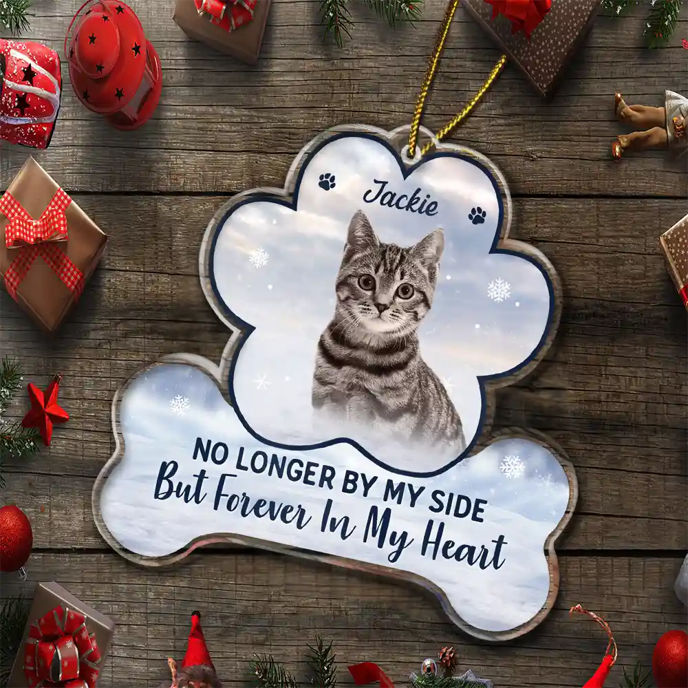 Custom Photo Forever Our Hearts Memorial - Personalized Custom Shaped Acrylic Ornament - Image 6