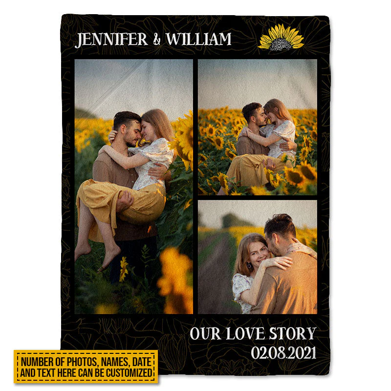 Custom Photo Frame Couple Our Love Story Custom Blanket, Couple Gift - Image 3