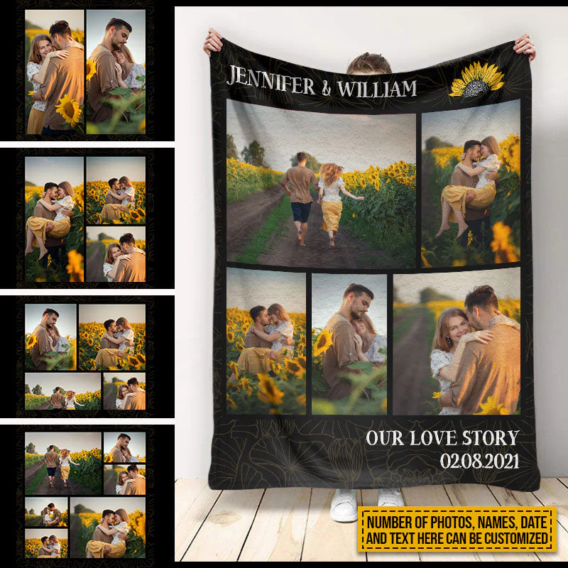 Custom Photo Frame Couple Our Love Story Custom Blanket, Couple Gift - Image 6