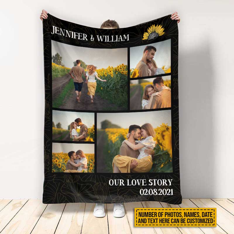 Custom Photo Frame Couple Our Love Story Custom Blanket, Couple Gift - Image 9