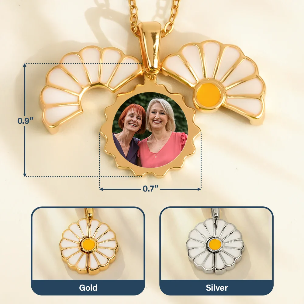 Custom Photo Frame For Sisters And Besties - Personalized Hidden Message Necklace - Image 6