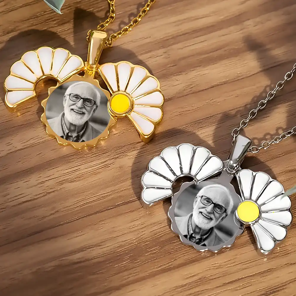 Custom Photo Frame In Memorial Of Loved Ones - Personalized Hidden Message Necklace - Image 2