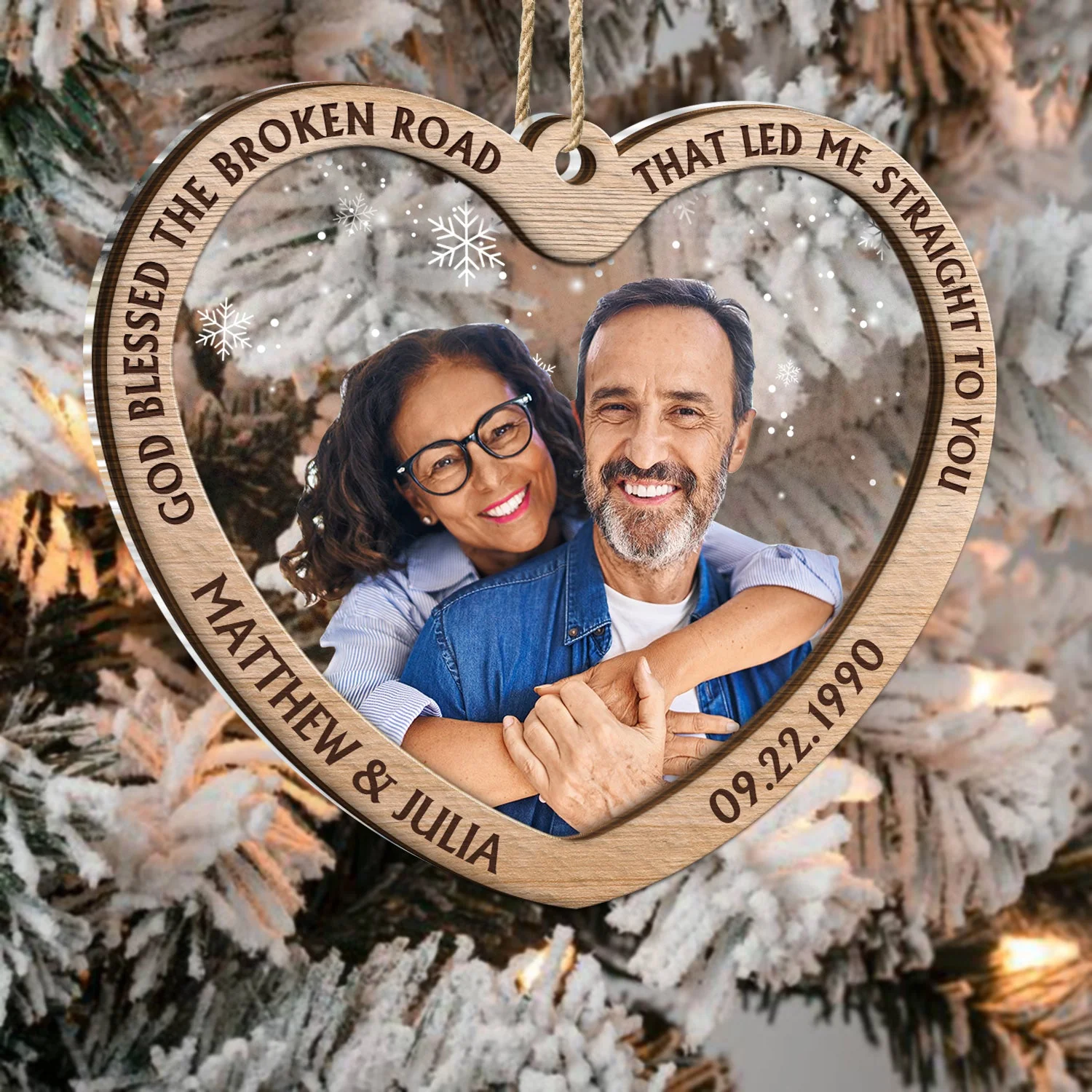 Custom Photo From Our First Kiss Till Our Last Breath - Christmas Gift For Couples - Personalized 2-Layered Mix Ornament - Image 3