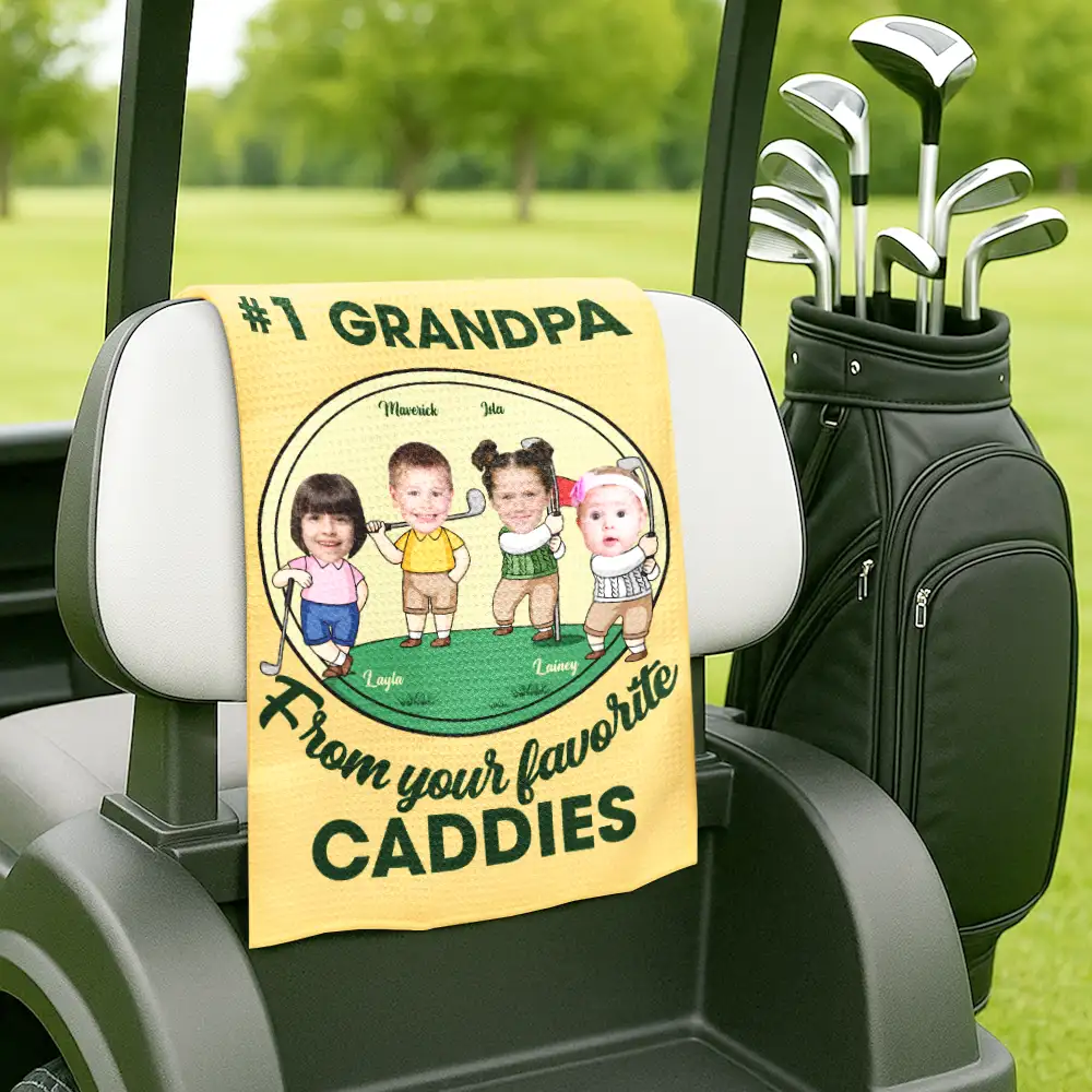 Custom Photo From Your Favorite Caddy Daddy Papa - Personalized Golf Towel - Image 6