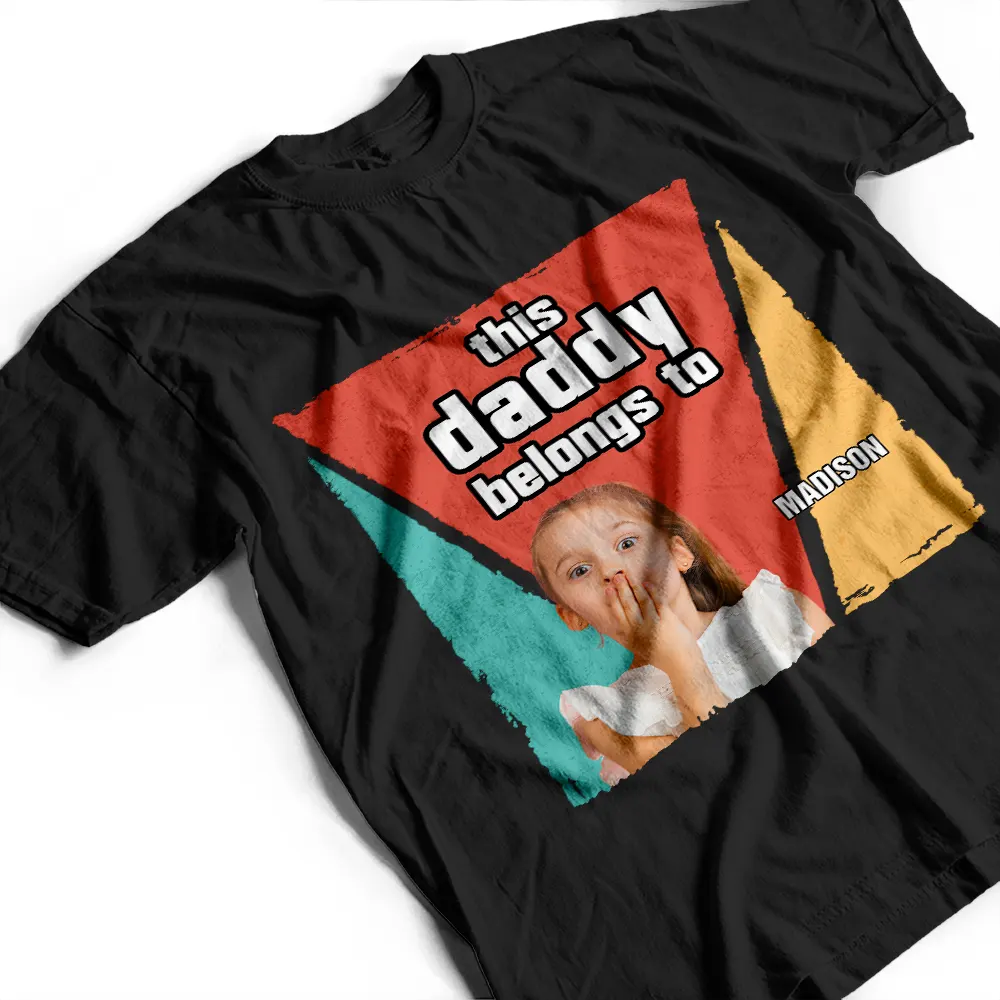 Custom Photo Fun This Dad Papa Grandpa Belong To - Personalized T Shirt - Image 4