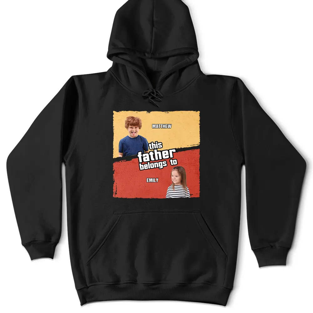 Custom Photo Fun This Dad Papa Grandpa Belong To - Personalized T Shirt - Image 5