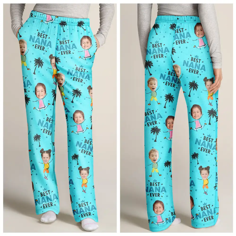 Custom Photo Funny And Cute Best Mom Ever - Personalized Pajama Pants - Image 4