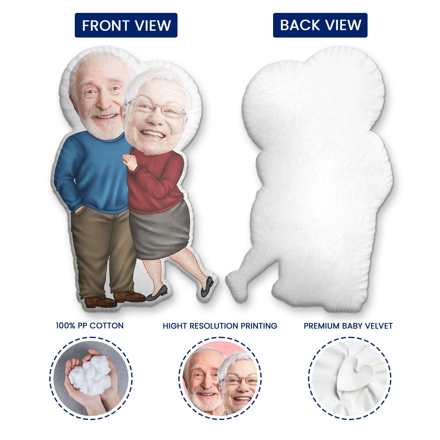 Custom Photo Funny Arm In Arm Couple - Gift For Your Lover, Husband & Wife - Personalized Custom Shaped Pillow - Image 4