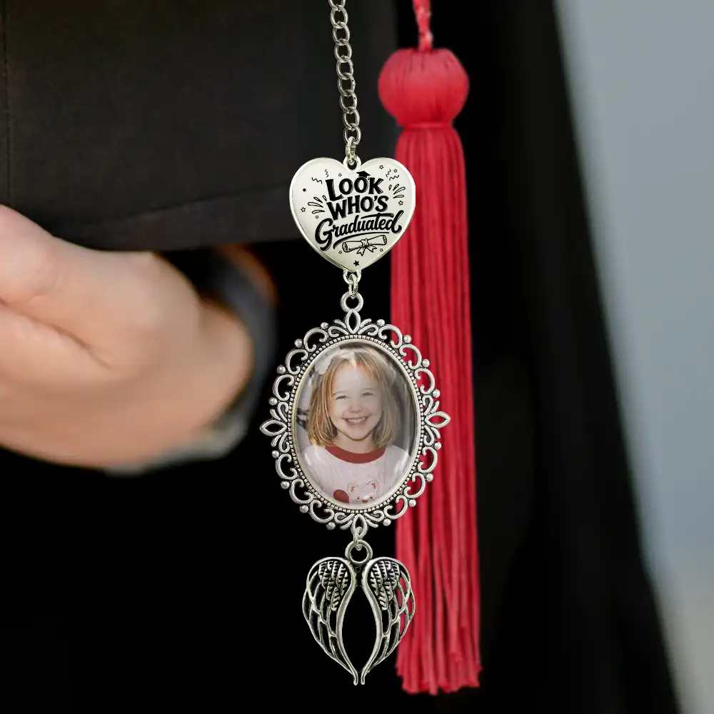 Custom Photo Funny Childhood Look Who's Graduated - Personalized Graduation Tassel Charm - Image 3