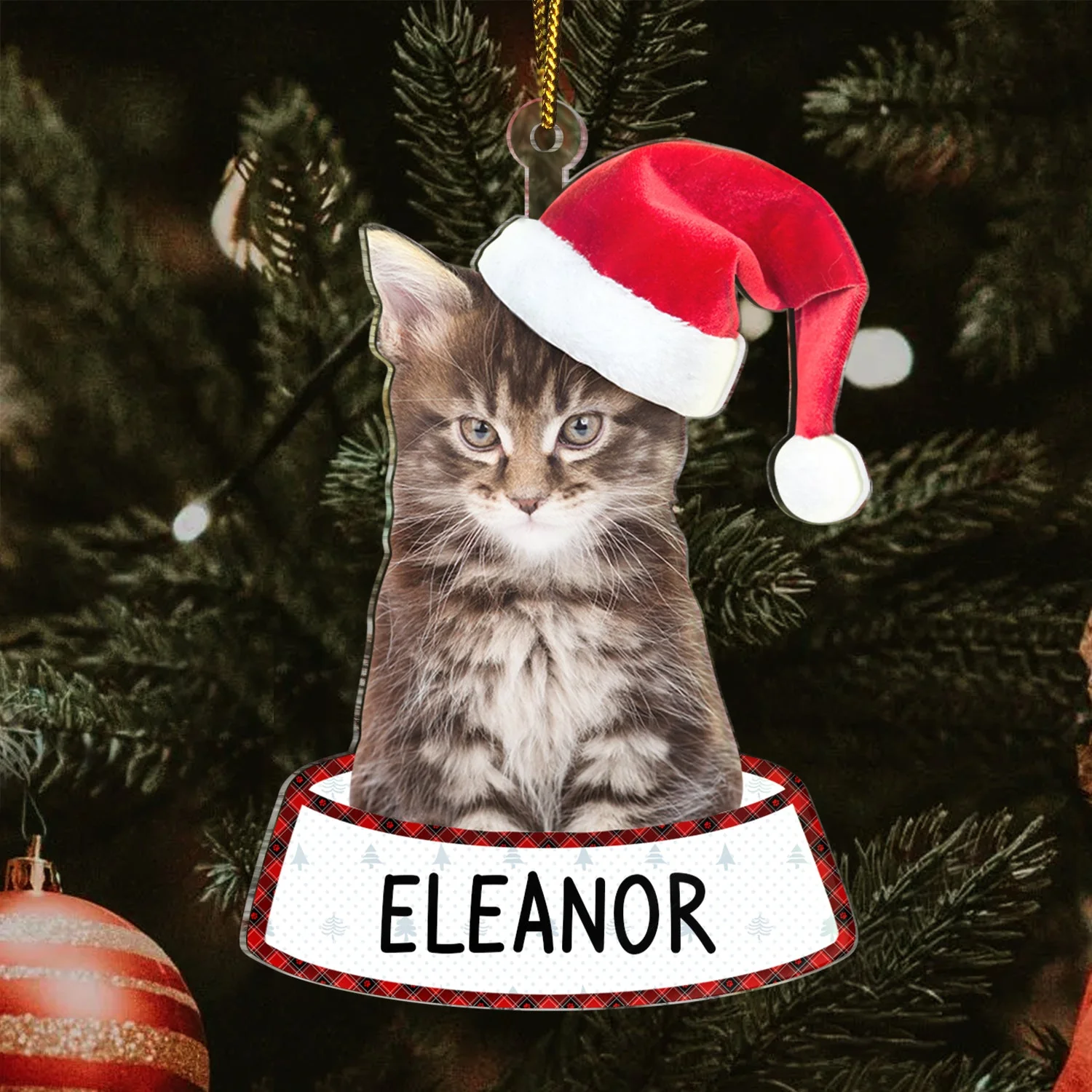 Custom Photo Funny Dog Cat - Christmas Gift For Pet Lovers - Personalized Cutout Acrylic Ornament - Image 4