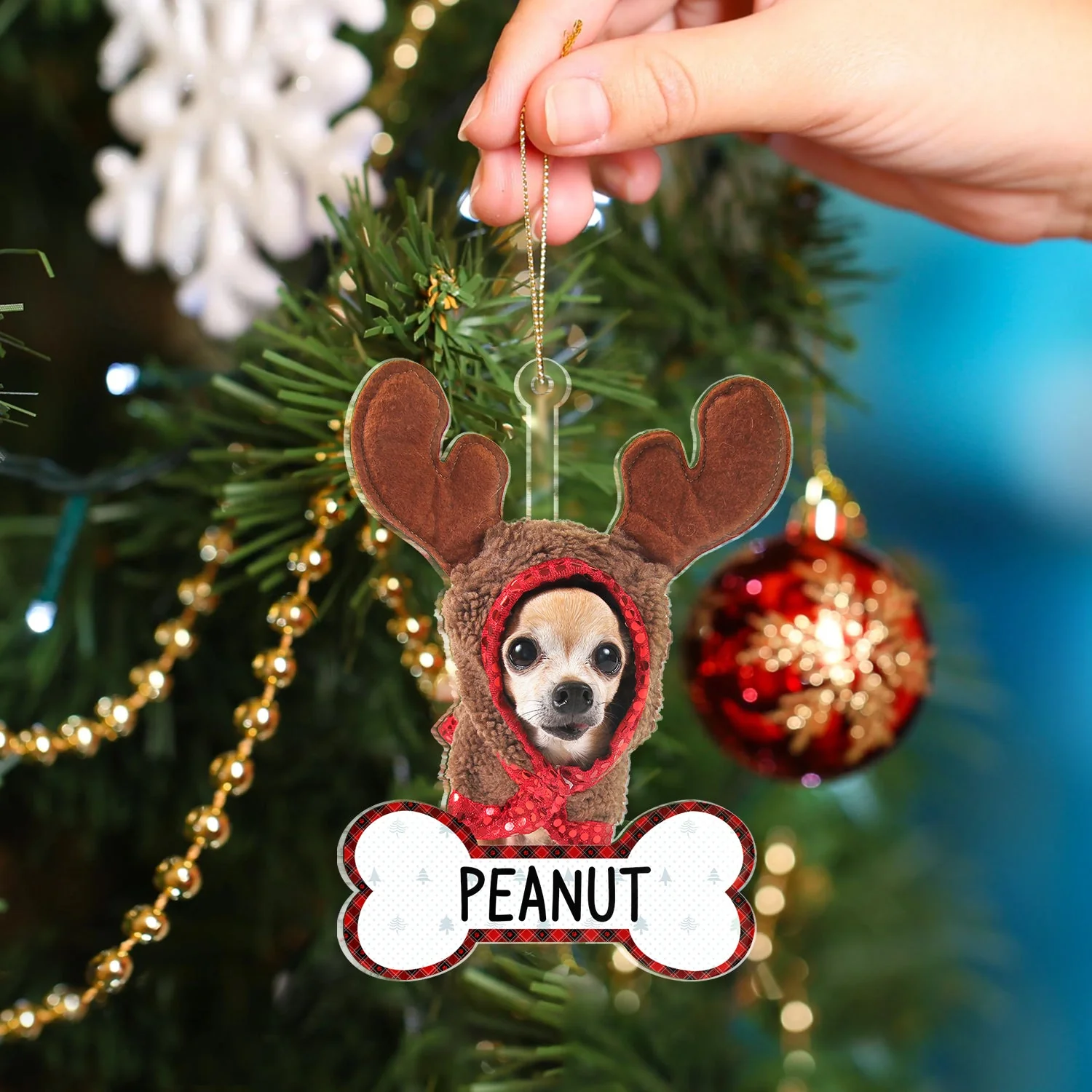 Custom Photo Funny Dog Cat - Christmas Gift For Pet Lovers - Personalized Cutout Acrylic Ornament - Image 5